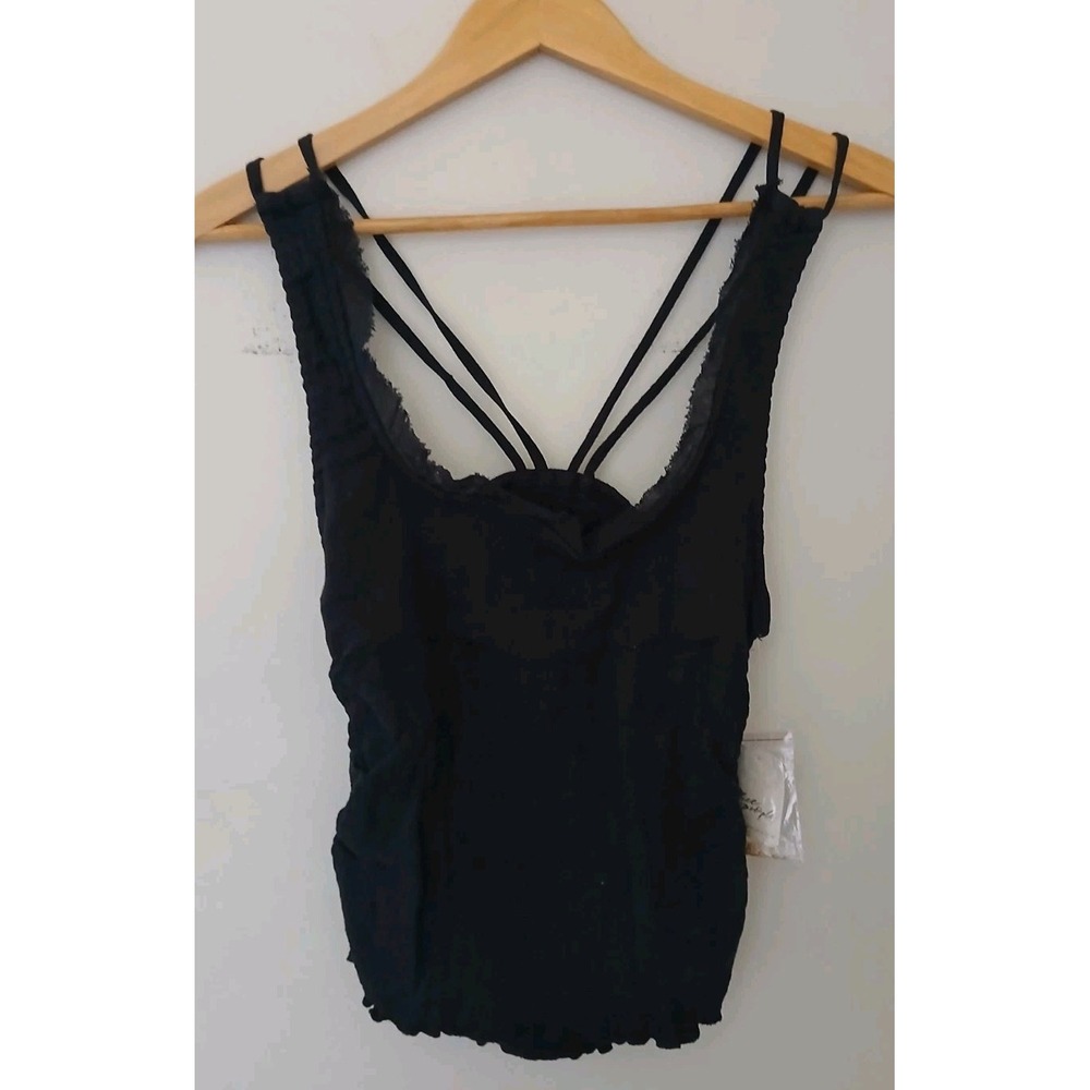 New Free People Tie Back Gauzy Cami Tank Top Size Medium Boho Festival Strappy